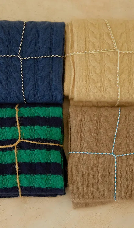 Premium Cashmere 'Cable Muffler' Scarf