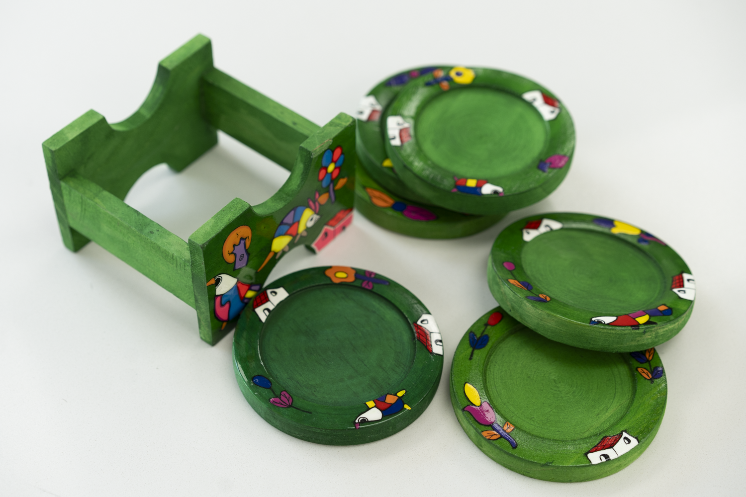 Handcrafted Salvadorian Wooden Coasters (Set of 6)