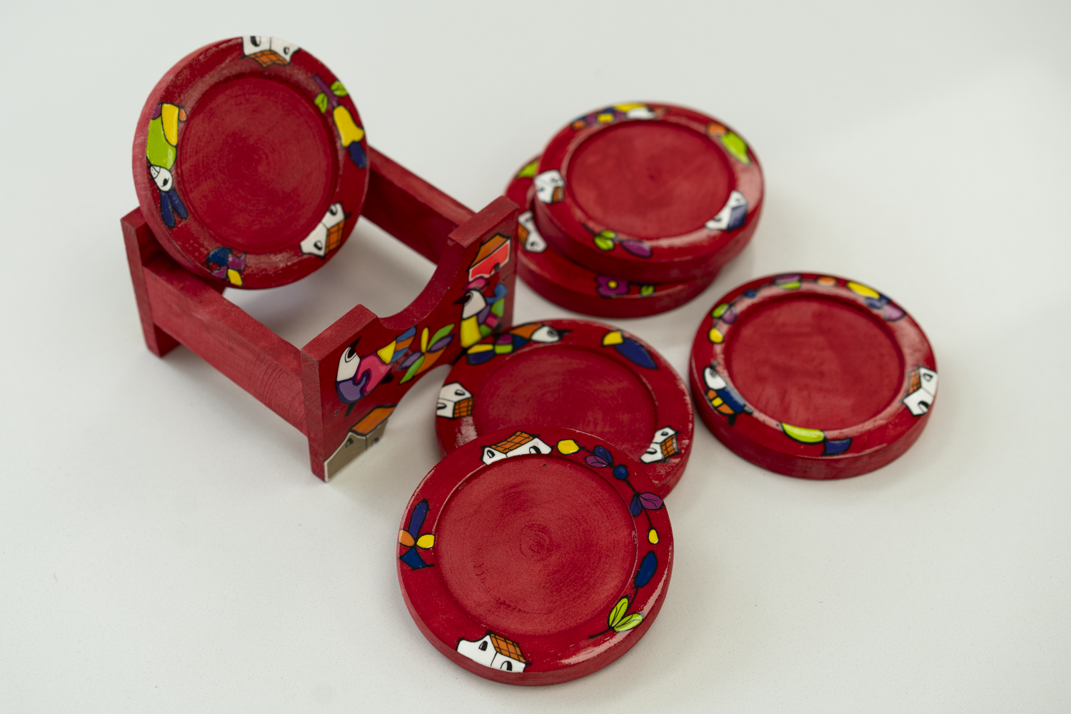 Handcrafted Salvadorian Wooden Coasters (Set of 6)