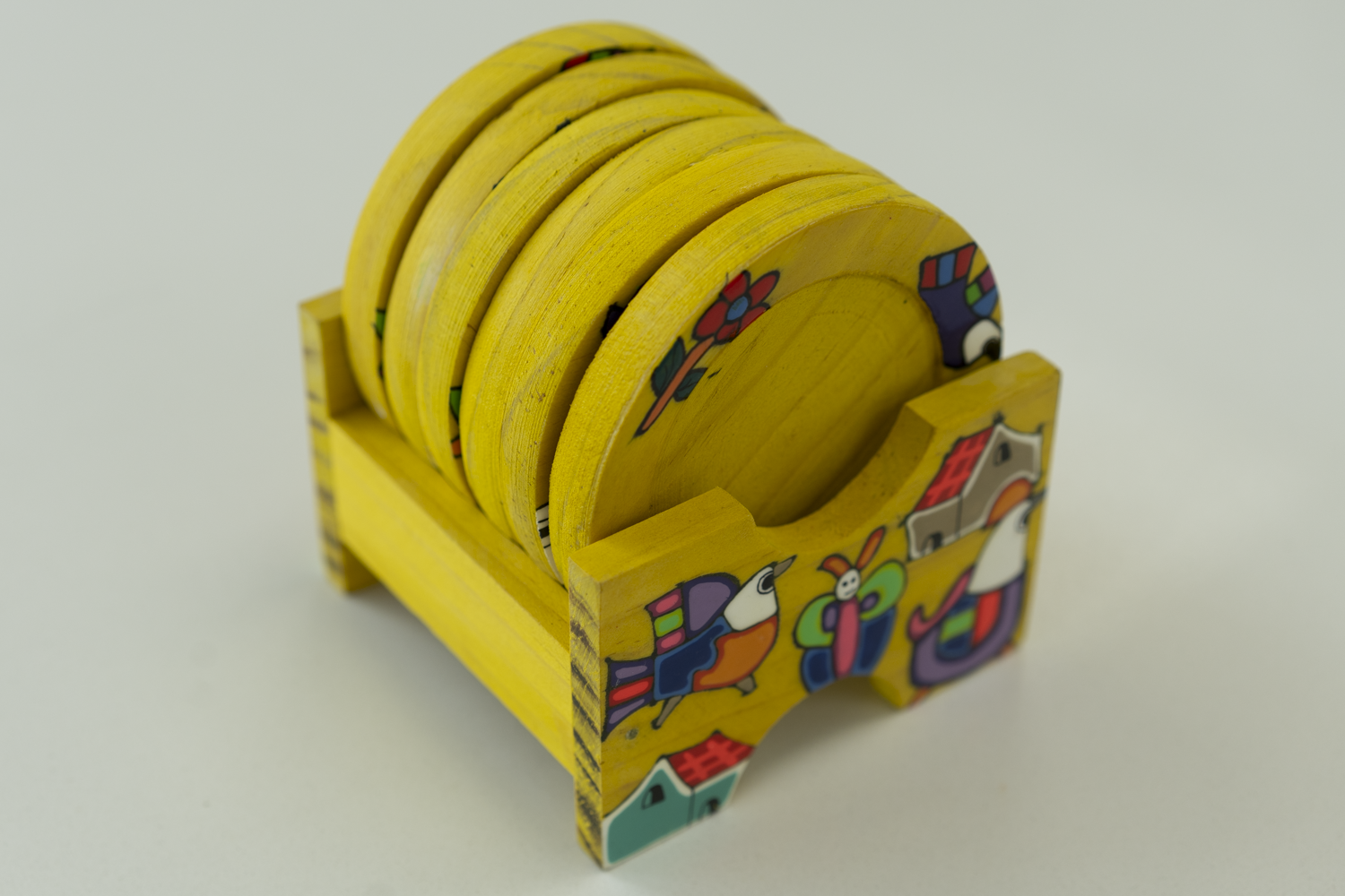 Handcrafted Salvadorian Wooden Coasters (Set of 6)
