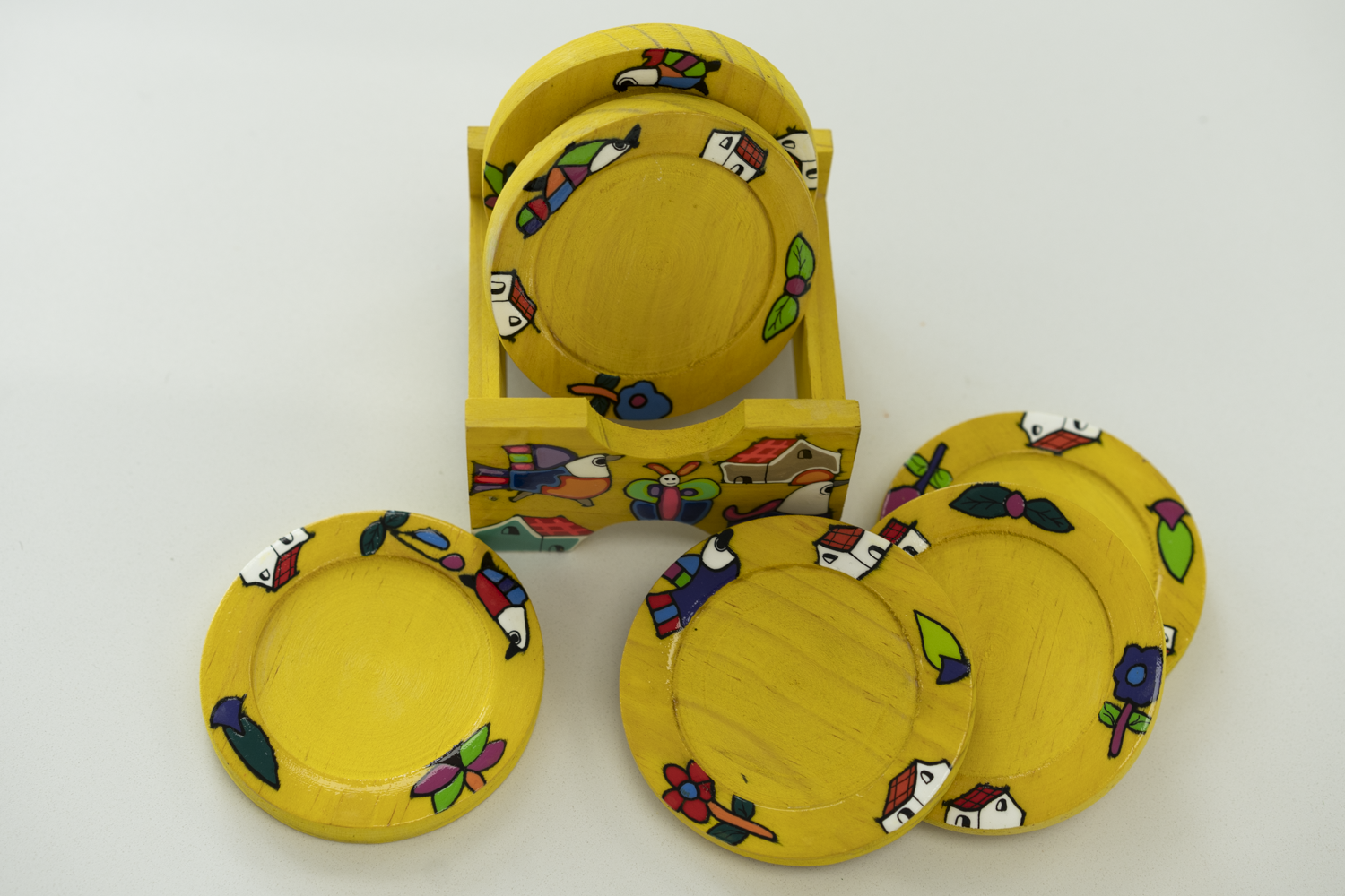 Handcrafted Salvadorian Wooden Coasters (Set of 6)