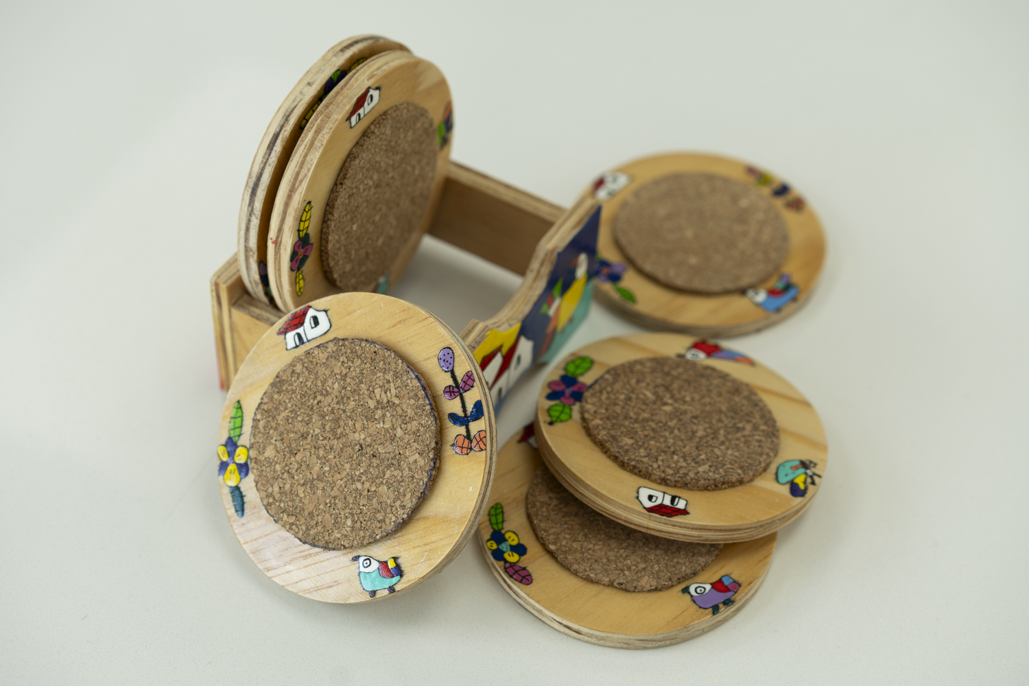 Handcrafted Salvadorian Wooden Coasters (Set of 6)