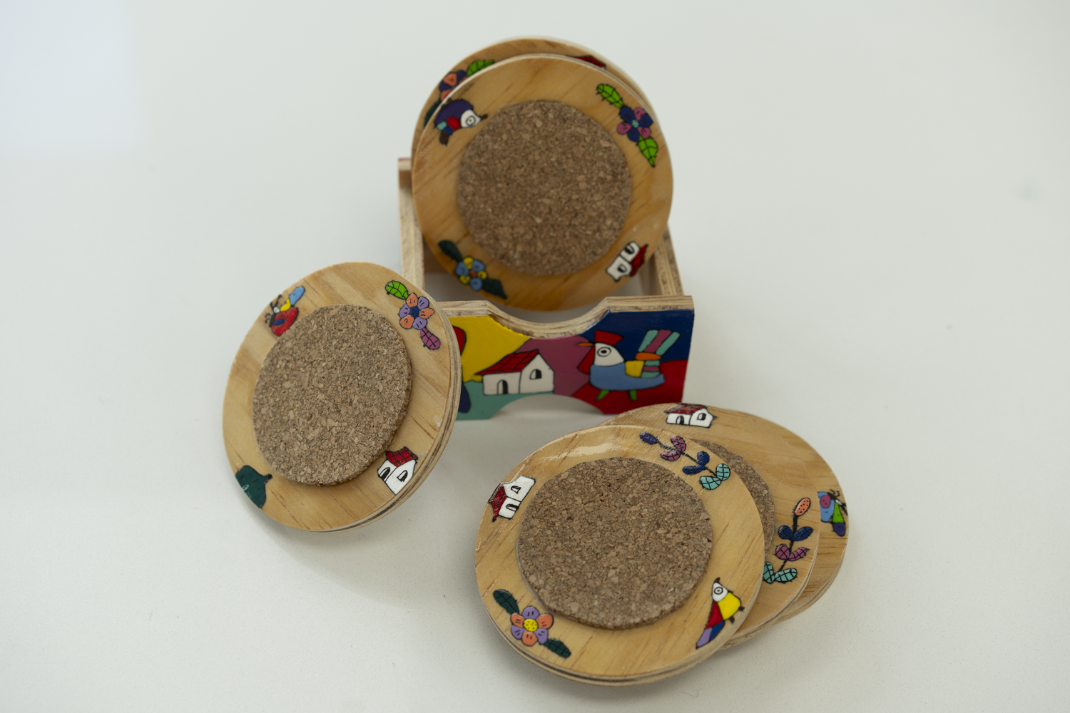 Handcrafted Salvadorian Wooden Coasters (Set of 6)