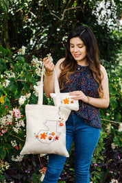 Handcrafted Dotted Lines "Love Guatemala" Tote Bag